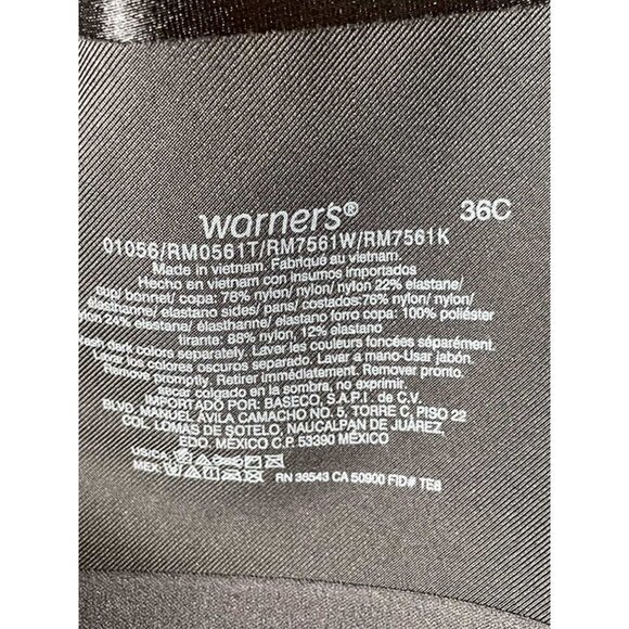 Warner's No Side Effects Wire-Free T-Shirt Bra Style-1056 Sz 36C (10-AL) - Picture 5 of 8